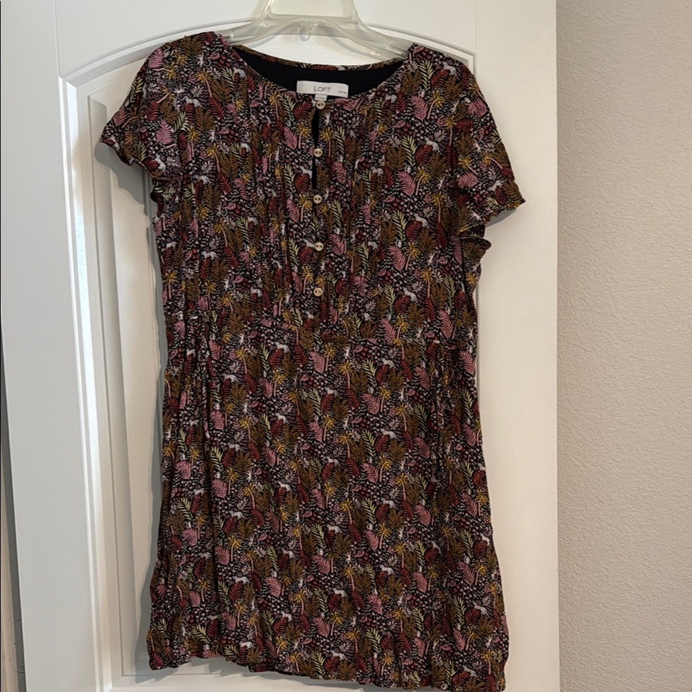 LOFT Multicolor Floral Dress